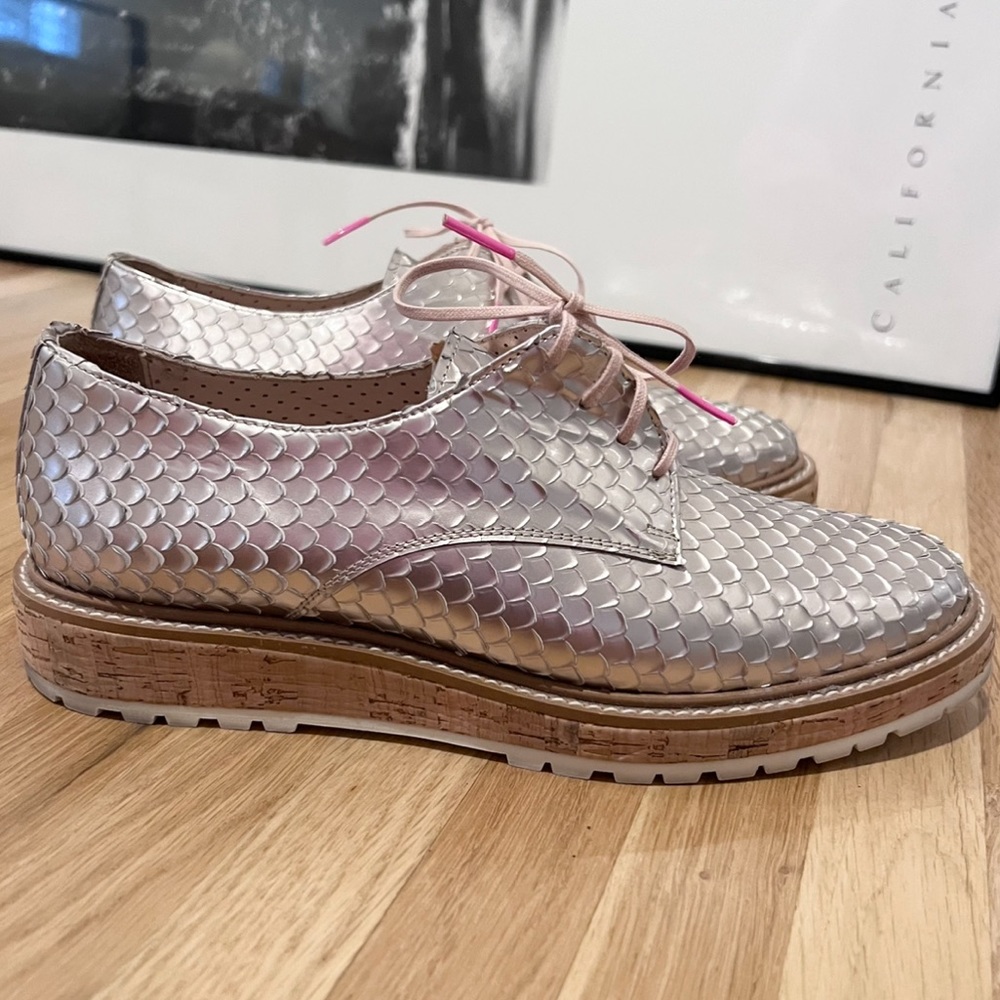 PERTINI made in spain luxury rose gold metallic oxford loafers